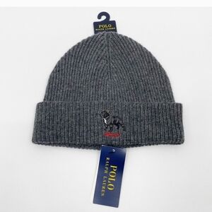 Polo Ralph Lauren Collectable Grey French Bulldog Dog Wool Beanie Hat NWT